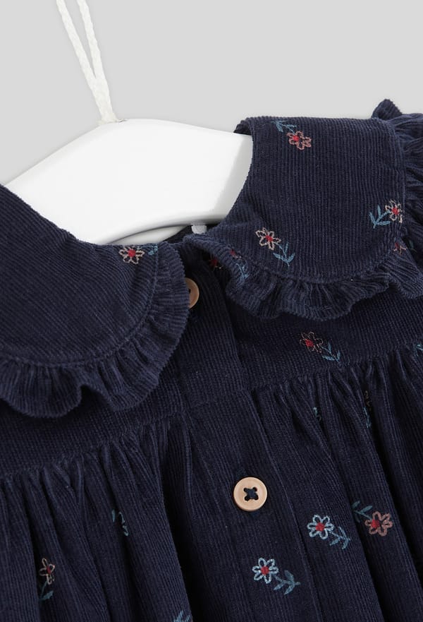 third-row-image de Robe imprimée fleurs en velours avec col manches longues ouverture boutons devant, fille, OEKO-TEX