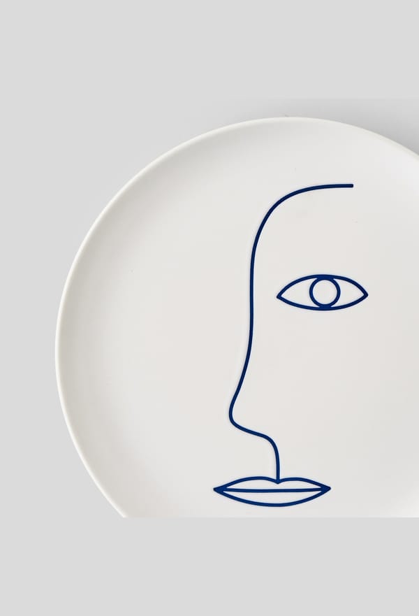 second-row-image de Assiette dessert motif visage, 20cm