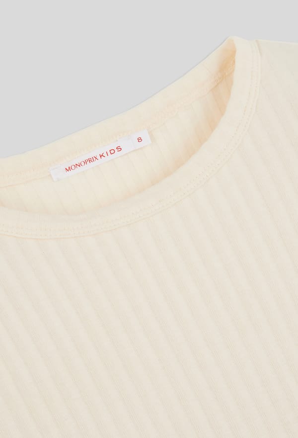 third-row-image de T-shirt manches longes uni en coton, certifié OEKO-TEX