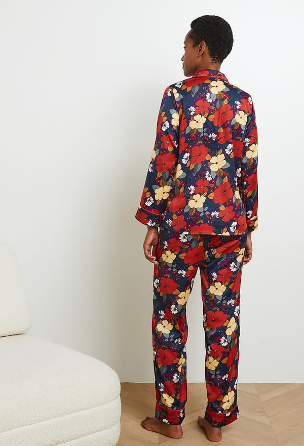 last-odd-image de Pyjama avec ceinture imprimé satiné, Oeko-Tex