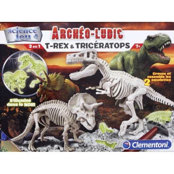 Archeo ludic - t-rex et triceraptops Couleur Unique Clementoni